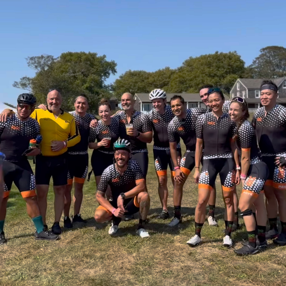 IOCC team members in matching custom Pavé cycling kits