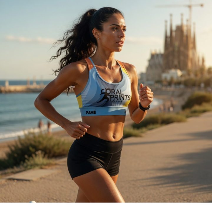 CORAL SPRINTS PAVÉ CORE FLOW SPORTS BRA